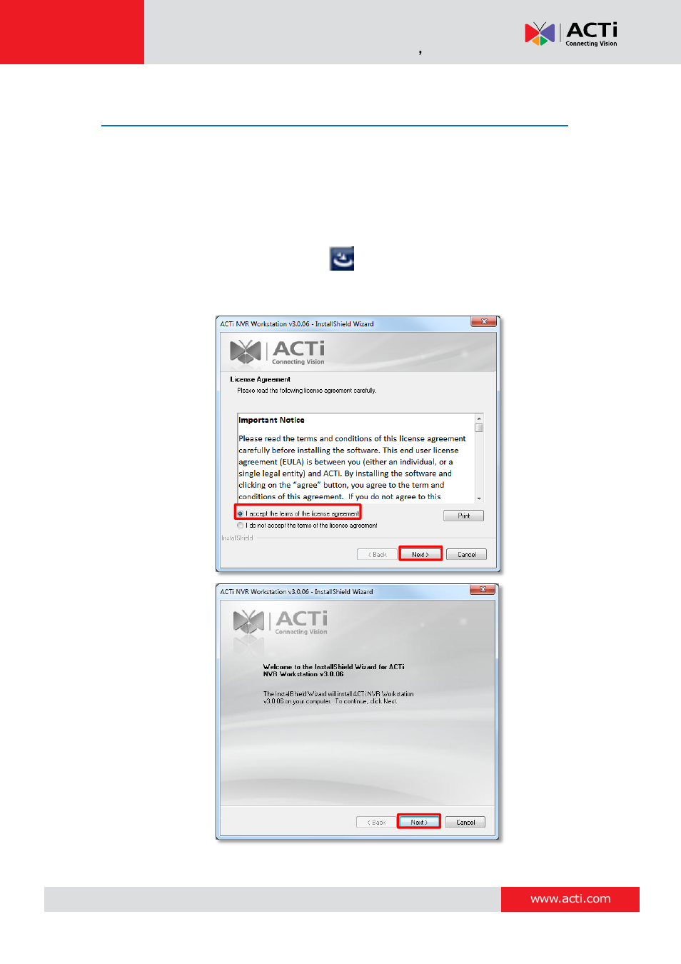 Workstation installation and upgrade, Install or upgrade the software | ACTi MNR-310 User Manual | Page 145 / 156
