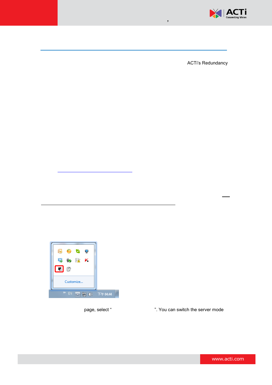 Switch to redundancy server, License registration | ACTi MNR-310 User Manual | Page 152 / 156