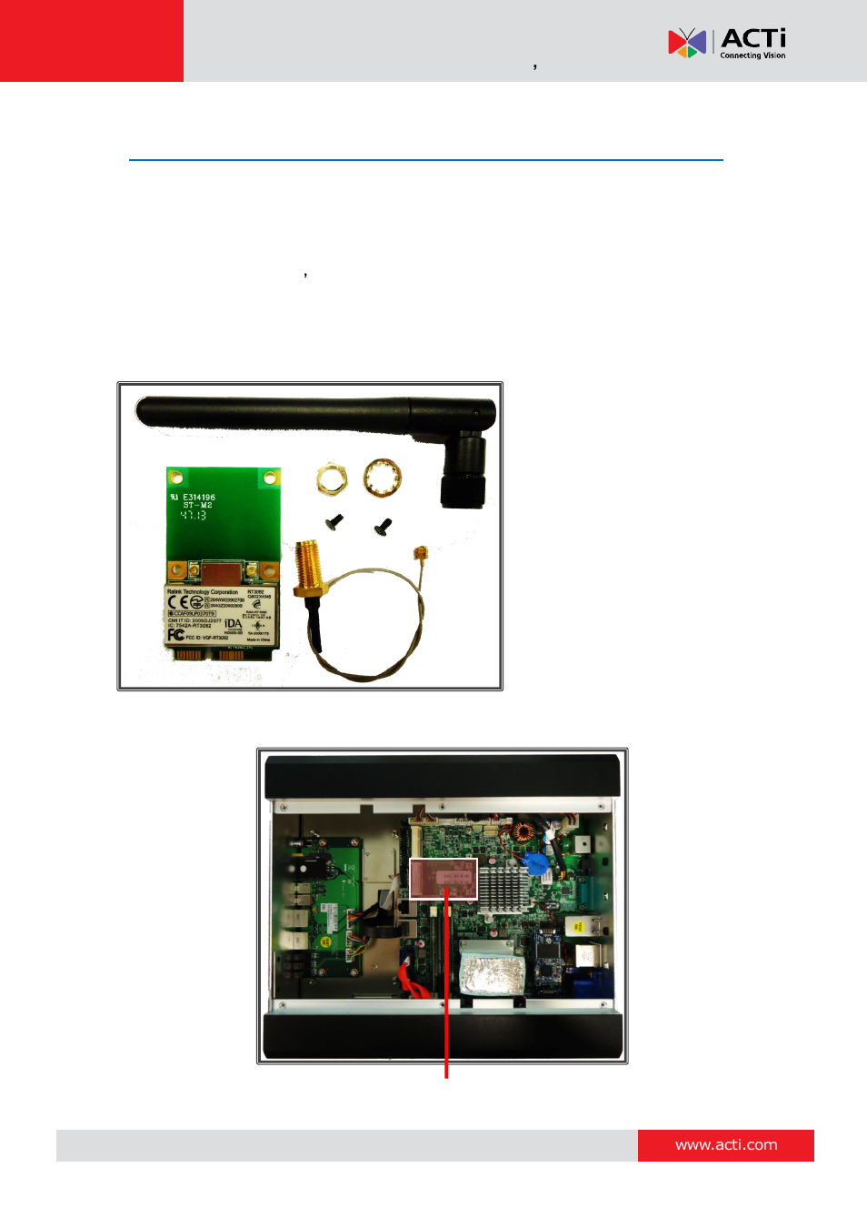 Wifi module installation (optional), Mnr-310 system administrator ’s manual | ACTi MNR-310 User Manual | Page 21 / 156