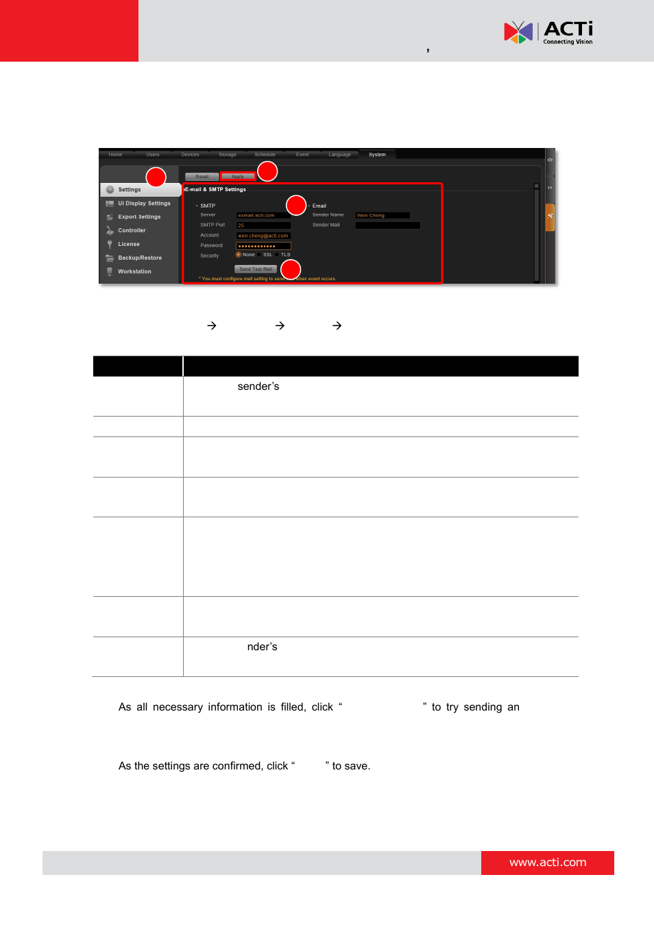 How to setup smtp settings for event rules, How to setup ftp settings for event rules, E 101 | Nvr 3 corporate system administrator ’s manual | ACTi NVR 3 Corporate User Manual | Page 100 / 149
