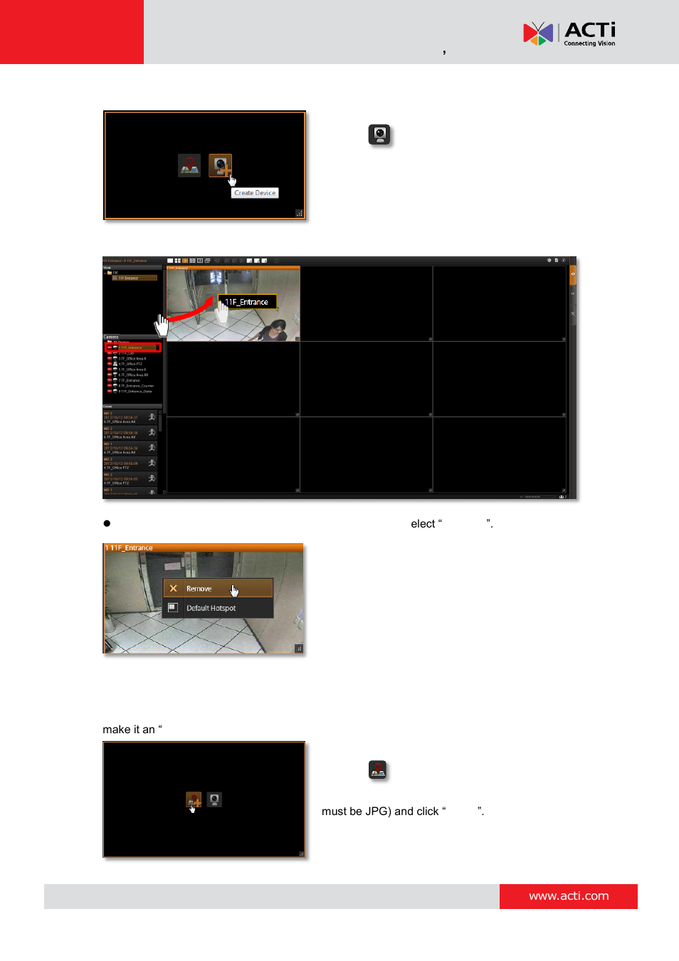 Step 4: add video source, Step 5: add a map | ACTi NVR 3 Corporate User Manual | Page 116 / 149