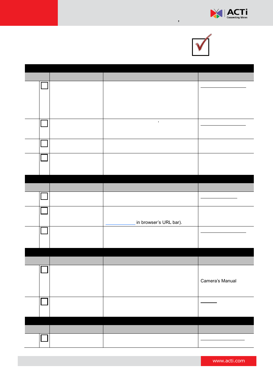 System installation check list | ACTi NVR 3 Corporate User Manual | Page 14 / 149