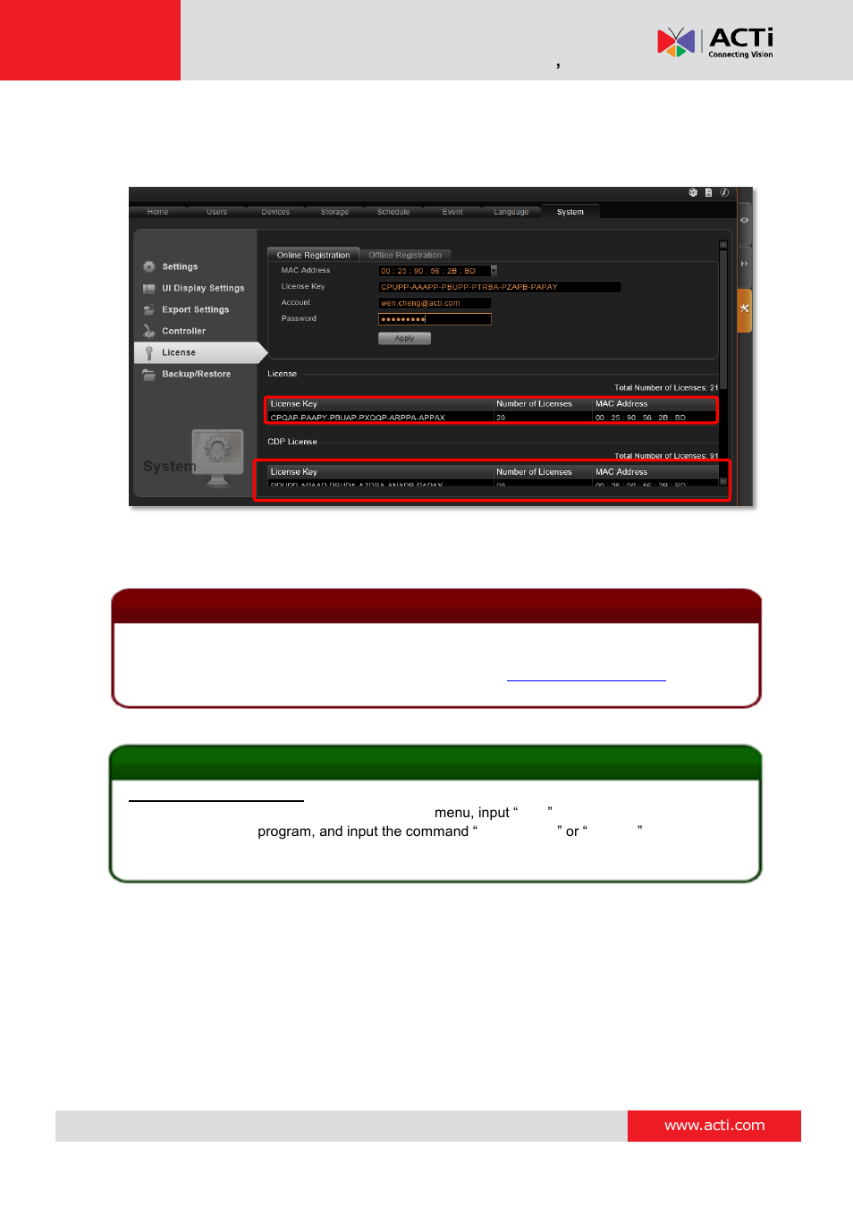 Verify your license | ACTi NVR 3 Corporate User Manual | Page 30 / 149
