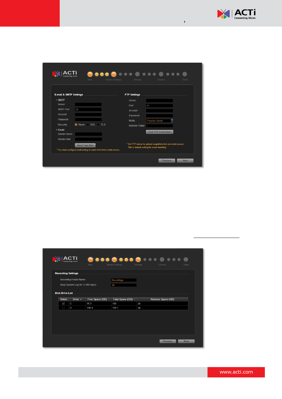 System settings, Storage | ACTi NVR 3 Corporate User Manual | Page 40 / 149