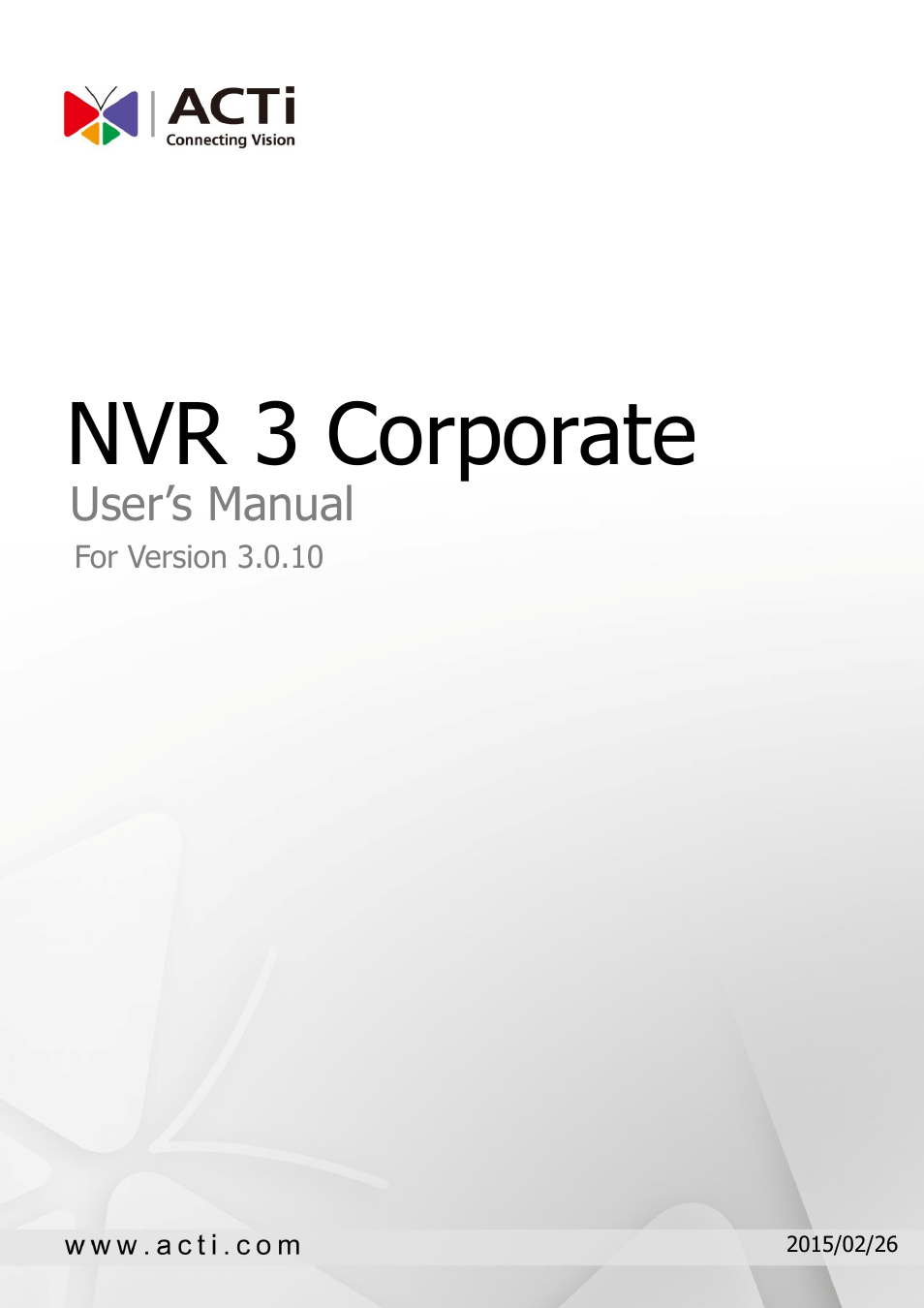 ACTi NVR 3 Corporate User Manual | 56 pages