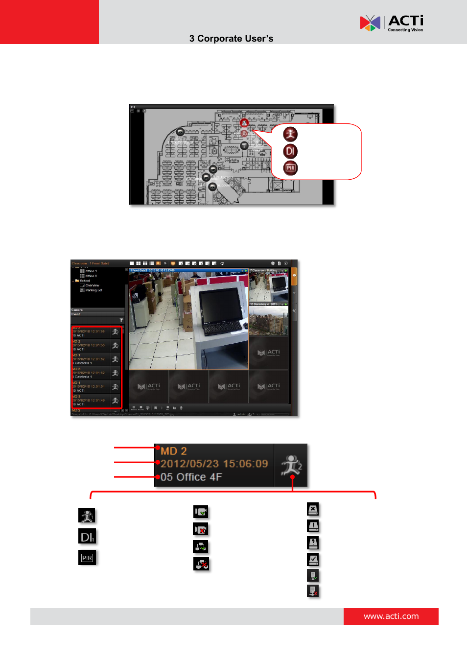 Event panel | ACTi NVR 3 Corporate User Manual | Page 27 / 56