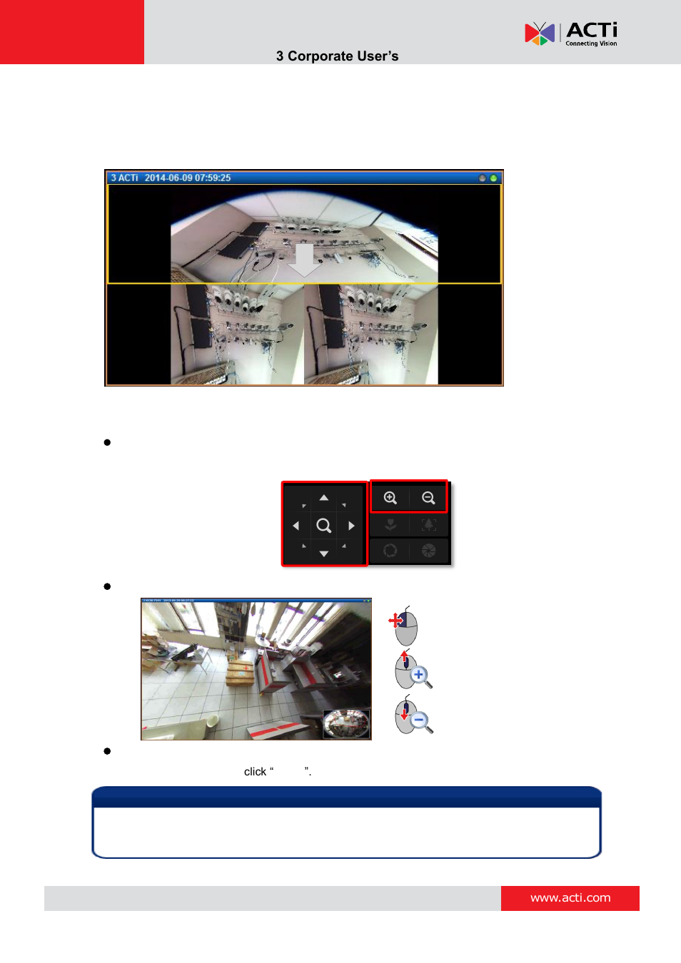 Ptz operation, Nvr 3 corporate user’s manual | ACTi NVR 3 Corporate User Manual | Page 38 / 56