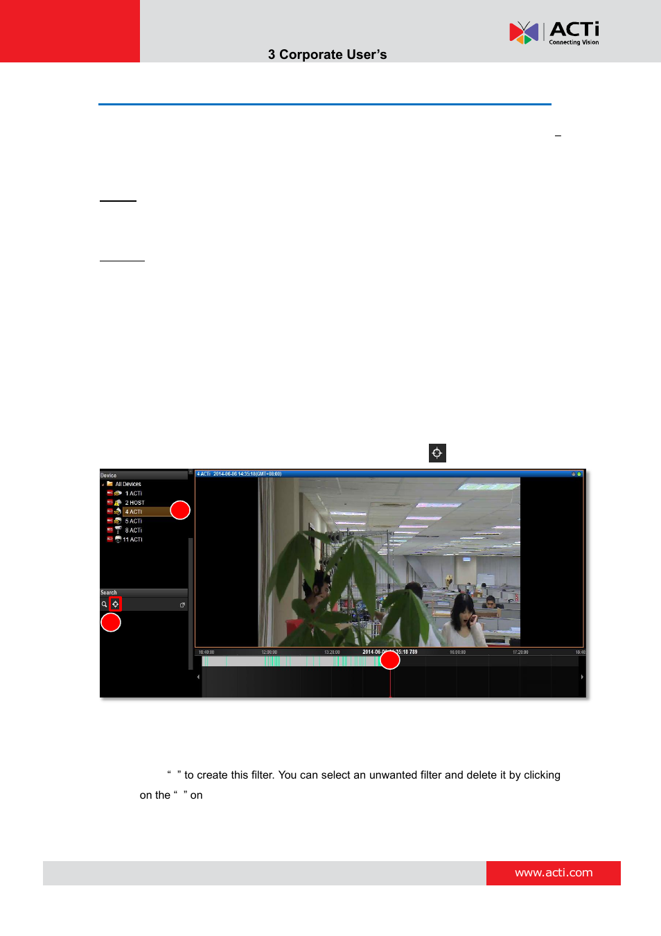 Search by video analytics, Nvr 3 corporate user’s manual | ACTi NVR 3 Corporate User Manual | Page 48 / 56