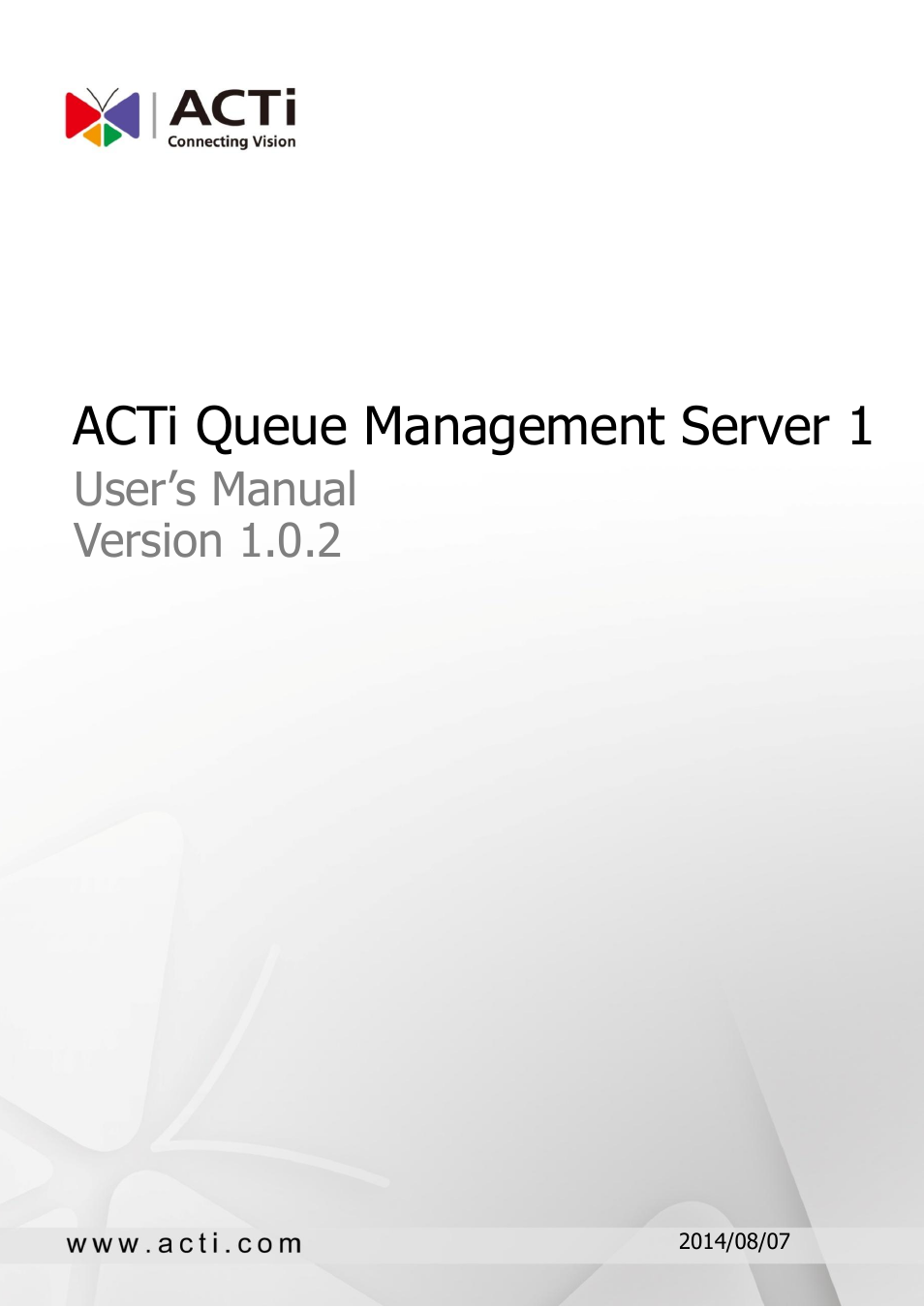 ACTi Queue Management Server 1 User Manual | 46 pages