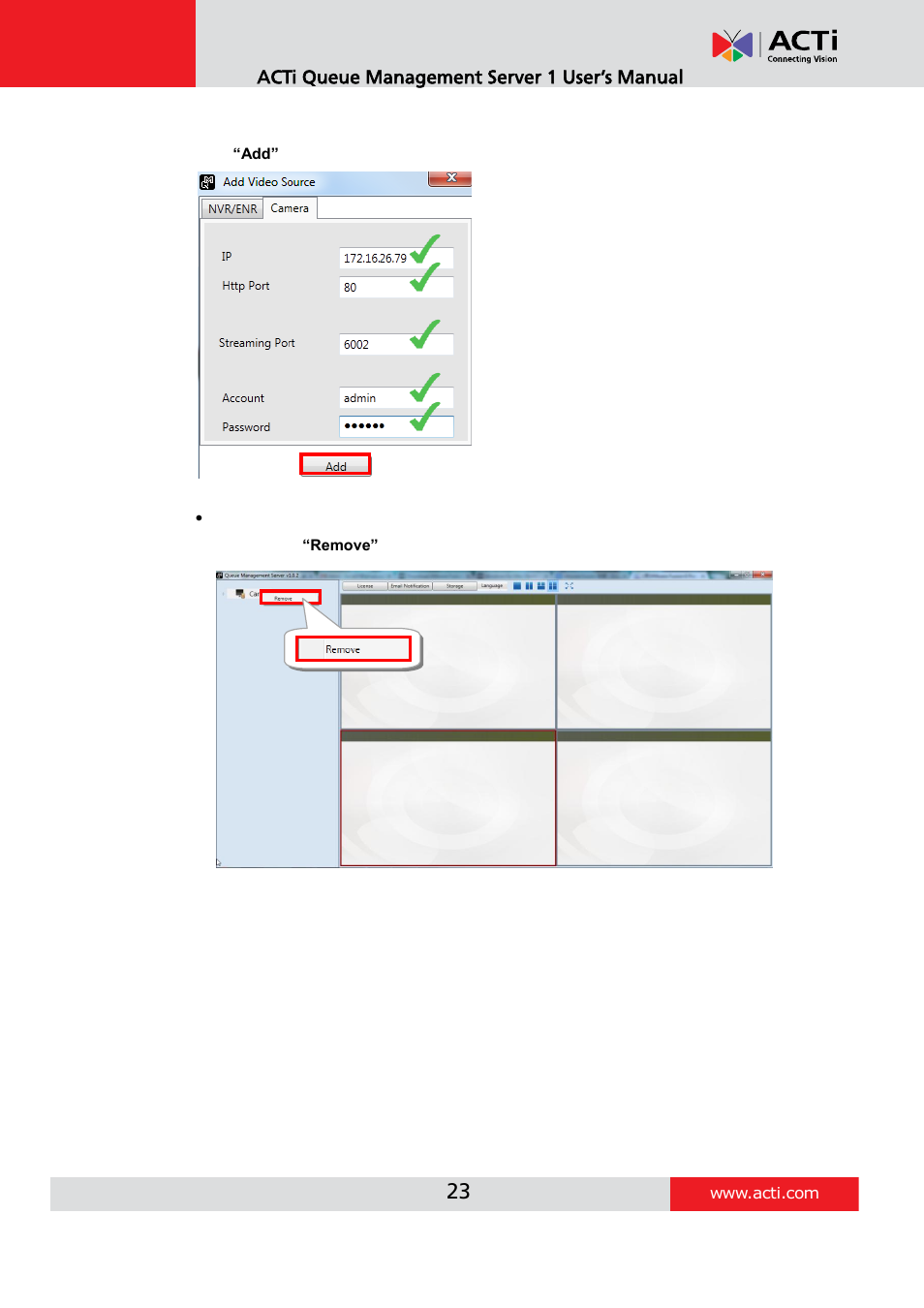 ACTi Queue Management Server 1 User Manual | Page 23 / 46