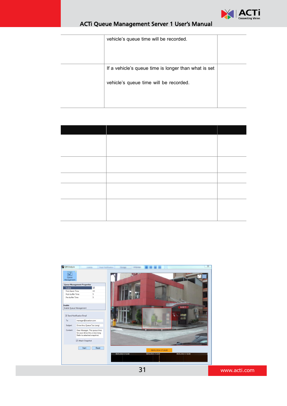 Acti queue management server 1 user’s manual | ACTi Queue Management Server 1 User Manual | Page 31 / 46