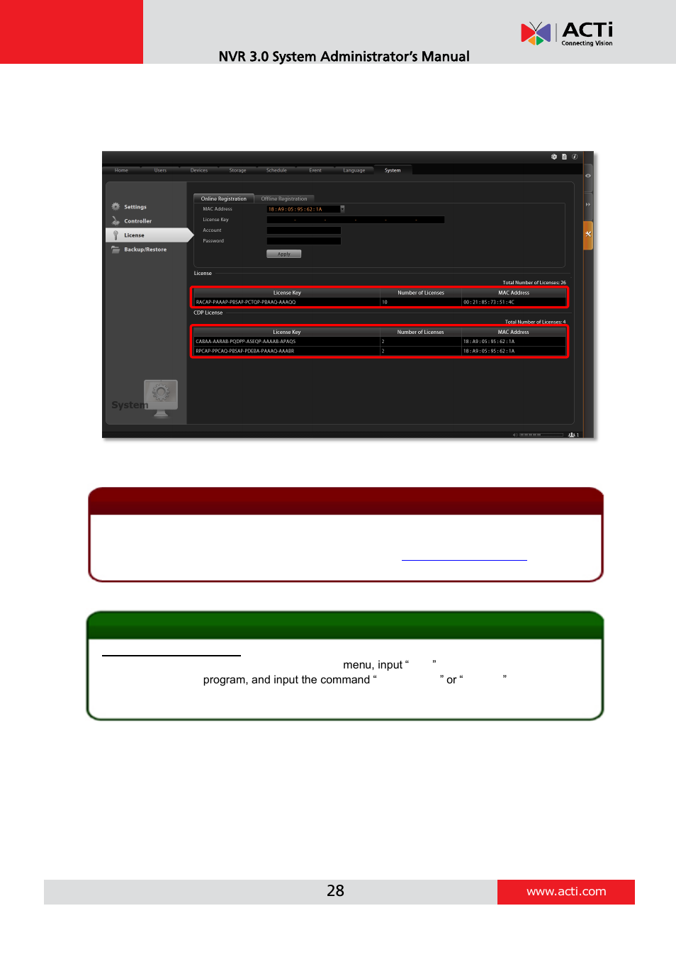 Verify your license | ACTi NVR 3 V3.0.09 User Manual | Page 28 / 131