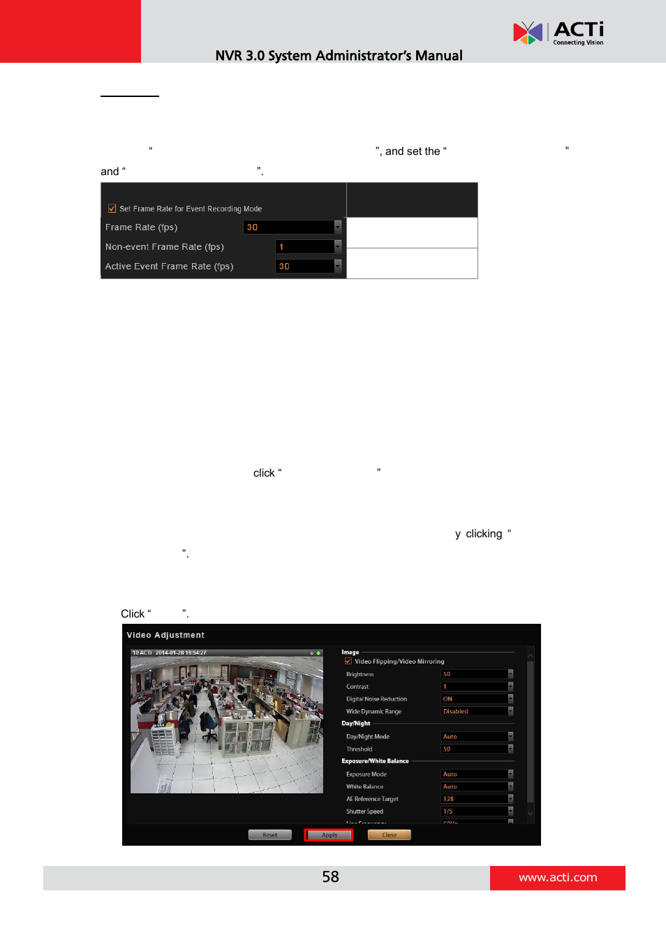 Fine-tune the image | ACTi NVR 3 V3.0.09 User Manual | Page 58 / 131
