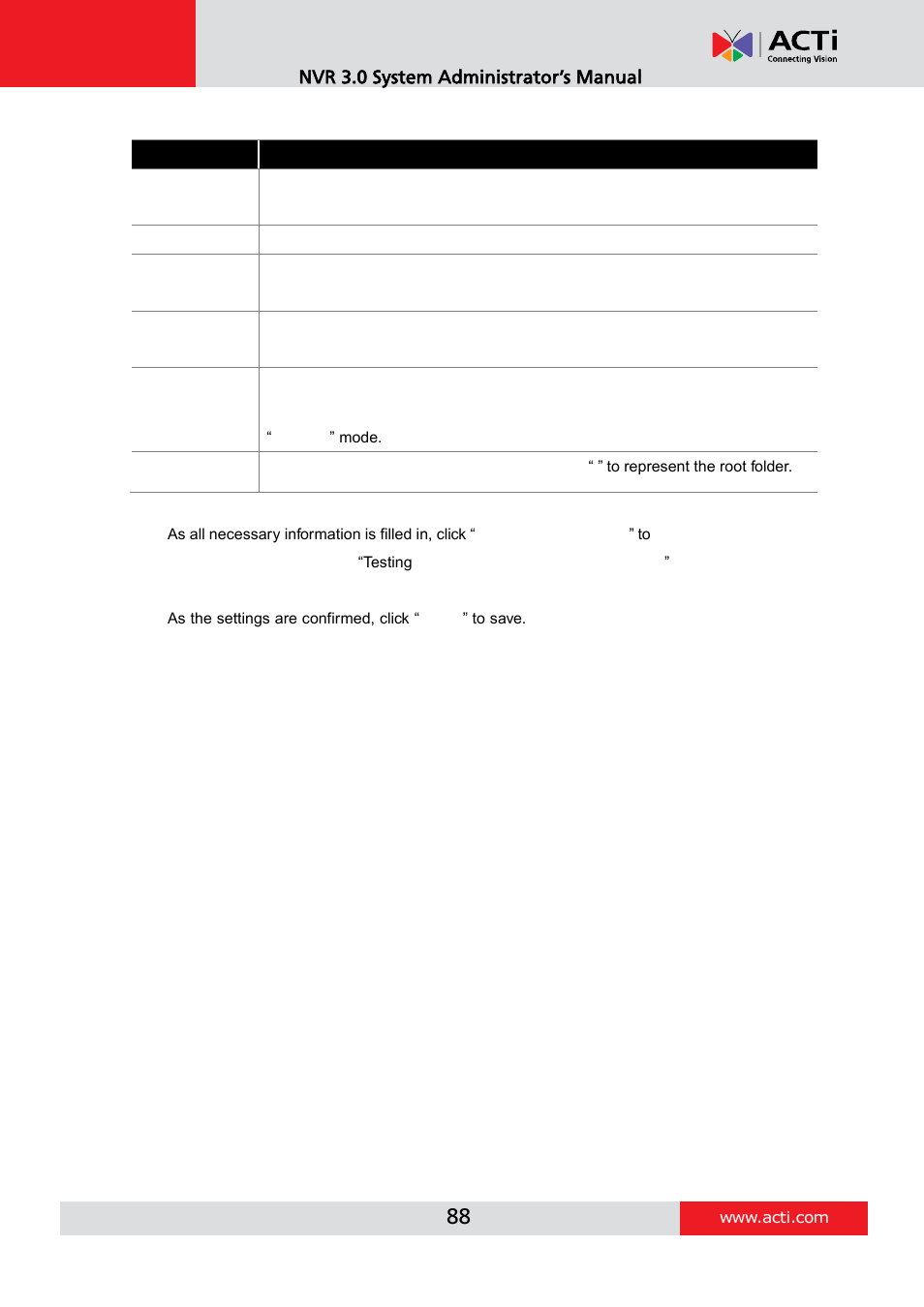 Nvr 3.0 system administrator’s manual | ACTi NVR 3 V3.0.09 User Manual | Page 88 / 131