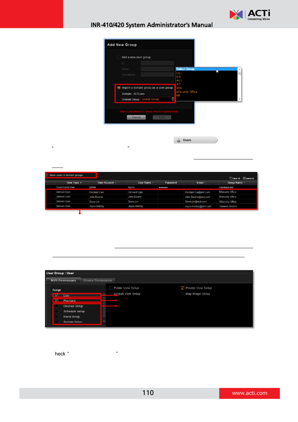 ACTi INR-410 INR-420 V3.0.09 User Manual | Page 110 / 148