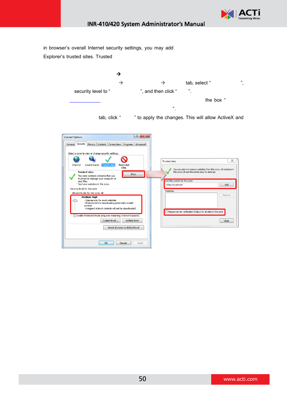 ACTi INR-410 INR-420 V3.0.09 User Manual | Page 50 / 148