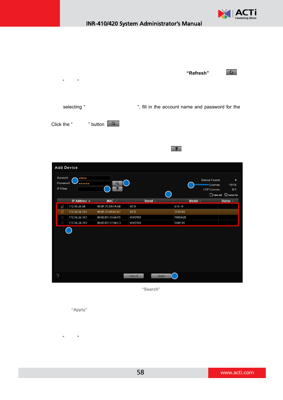 ACTi INR-410 INR-420 V3.0.09 User Manual | Page 58 / 148