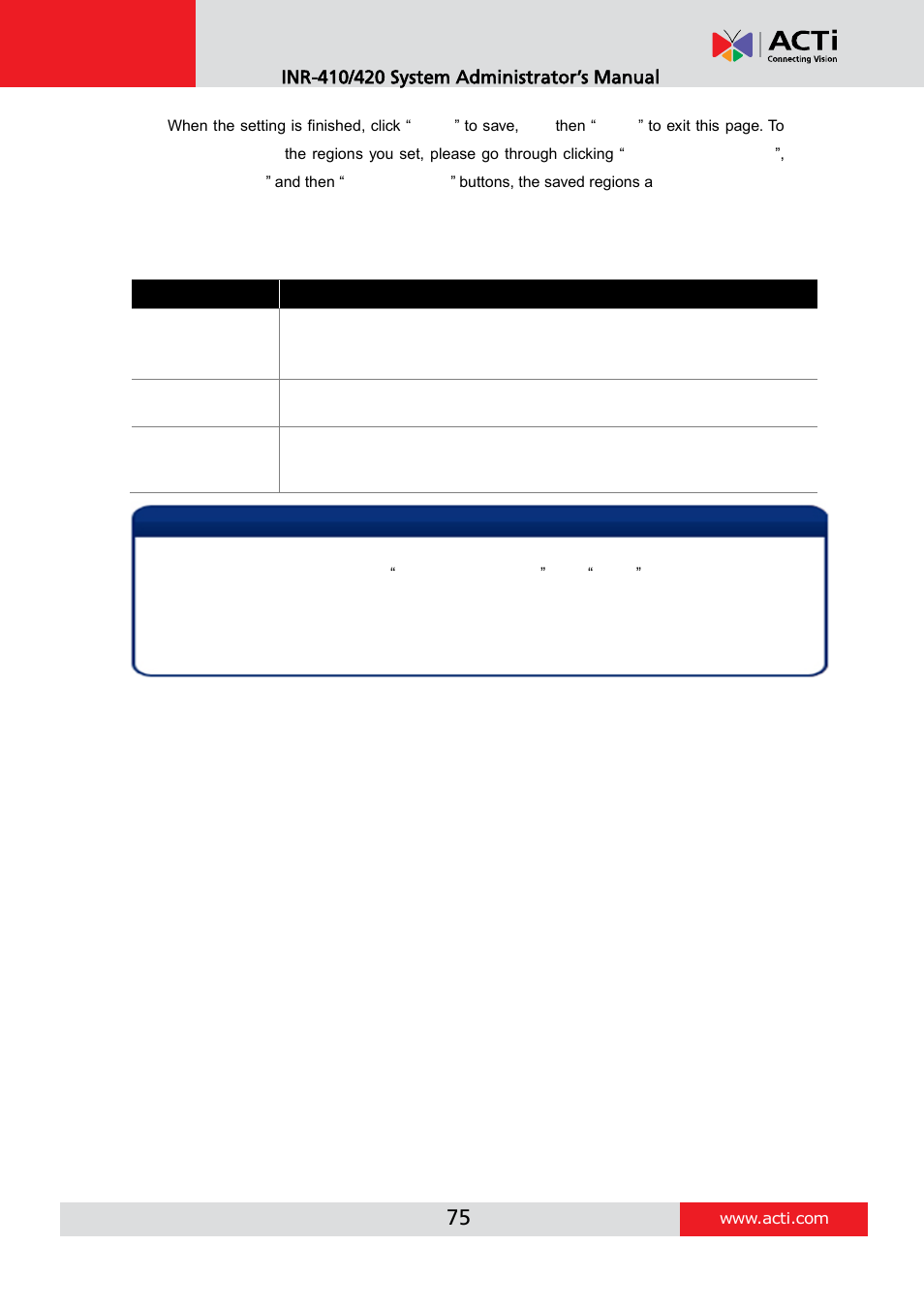 Adjustment attributes | ACTi INR-410 INR-420 V3.0.09 User Manual | Page 75 / 148