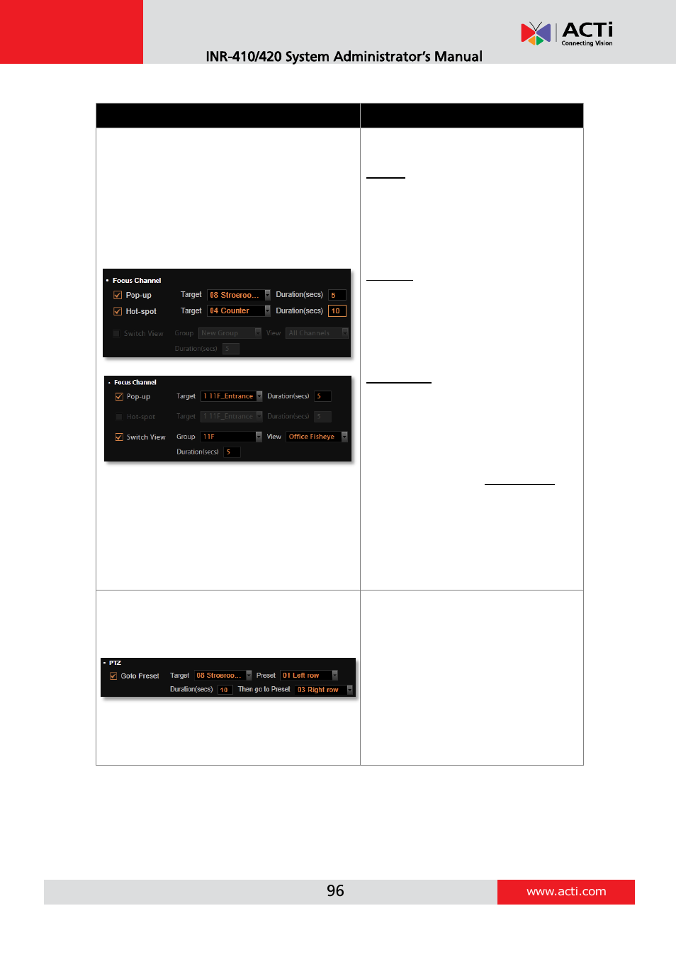 ACTi INR-410 INR-420 V3.0.09 User Manual | Page 96 / 148