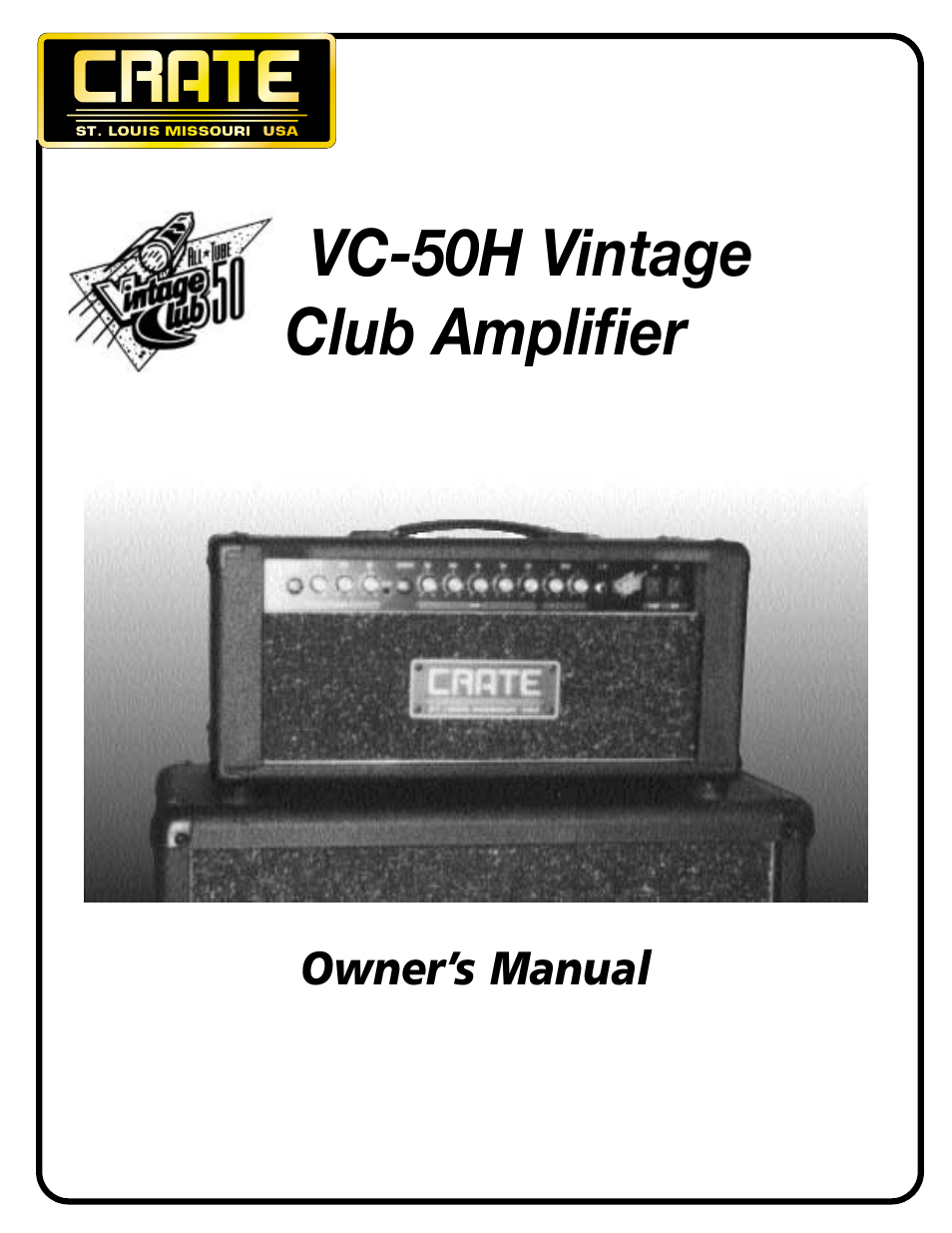 Crate Amplifiers VC-50H User Manual | 8 pages