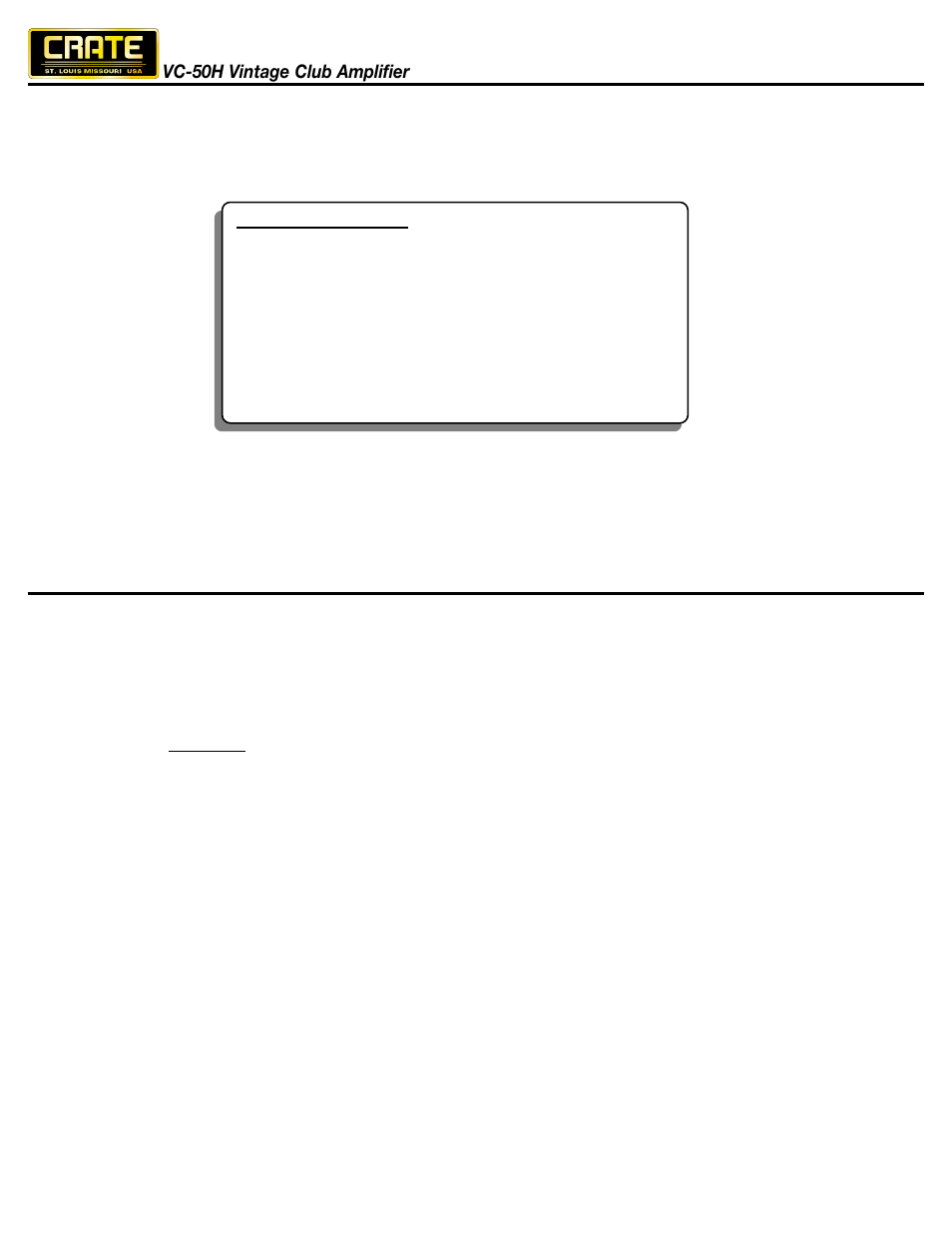 Crate Amplifiers VC-50H User Manual | Page 3 / 8