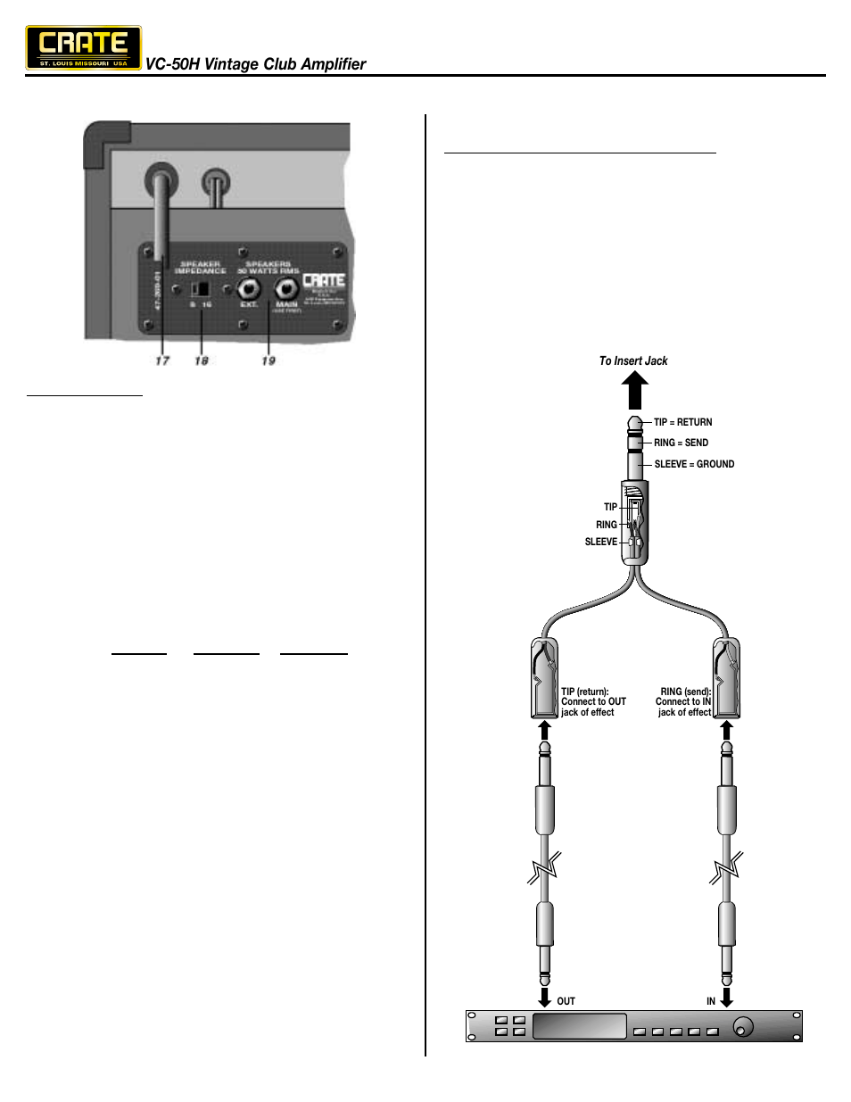 Vc-50h vintage club amplifier | Crate Amplifiers VC-50H User Manual | Page 5 / 8