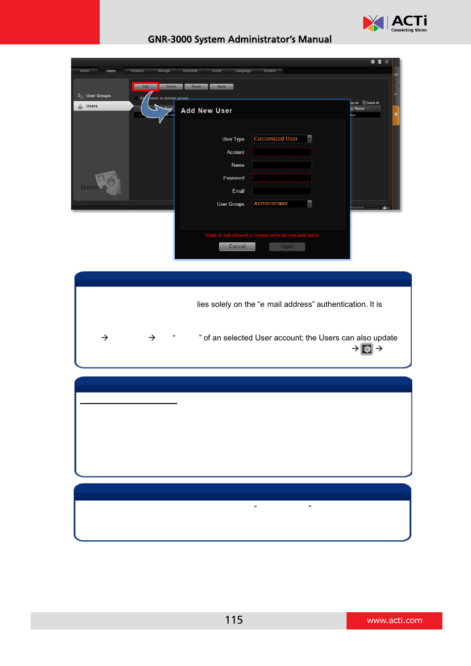 ACTi GNR-3000 V3.0.09 User Manual | Page 115 / 150