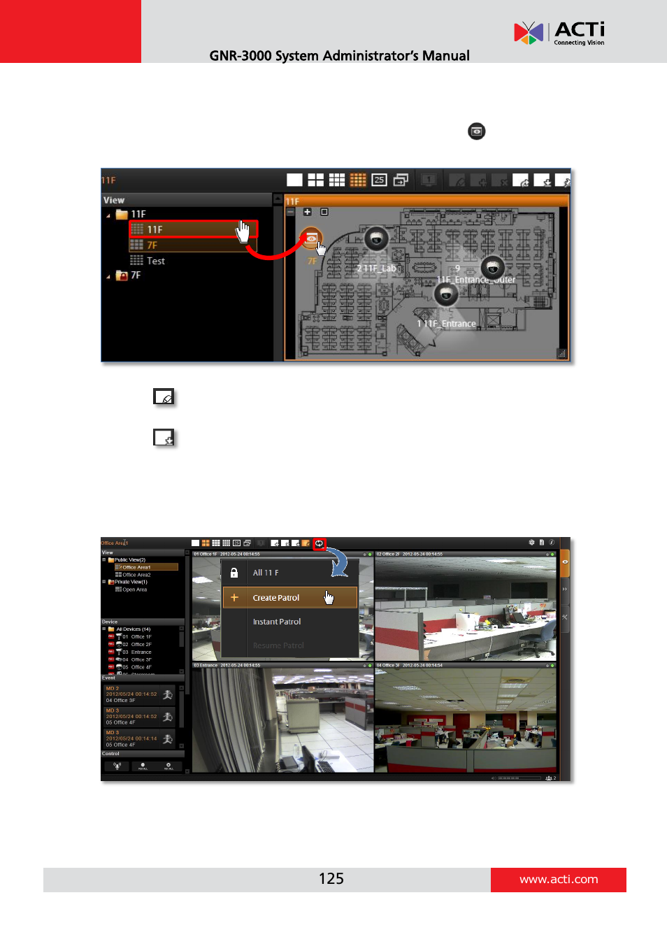 Set view link, Set view patrol | ACTi GNR-3000 V3.0.09 User Manual | Page 125 / 150