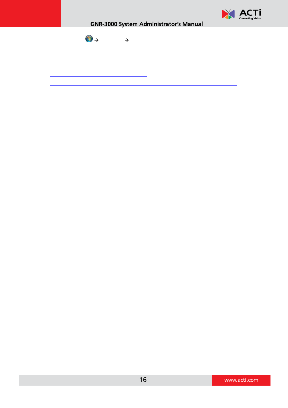 ACTi GNR-3000 V3.0.09 User Manual | Page 16 / 150