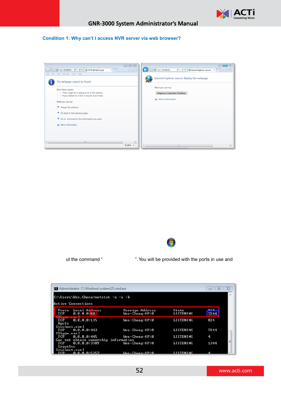 Gnr-3000 system administrator’s manual | ACTi GNR-3000 V3.0.09 User Manual | Page 52 / 150