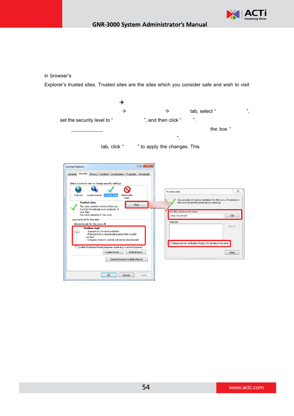 ACTi GNR-3000 V3.0.09 User Manual | Page 54 / 150