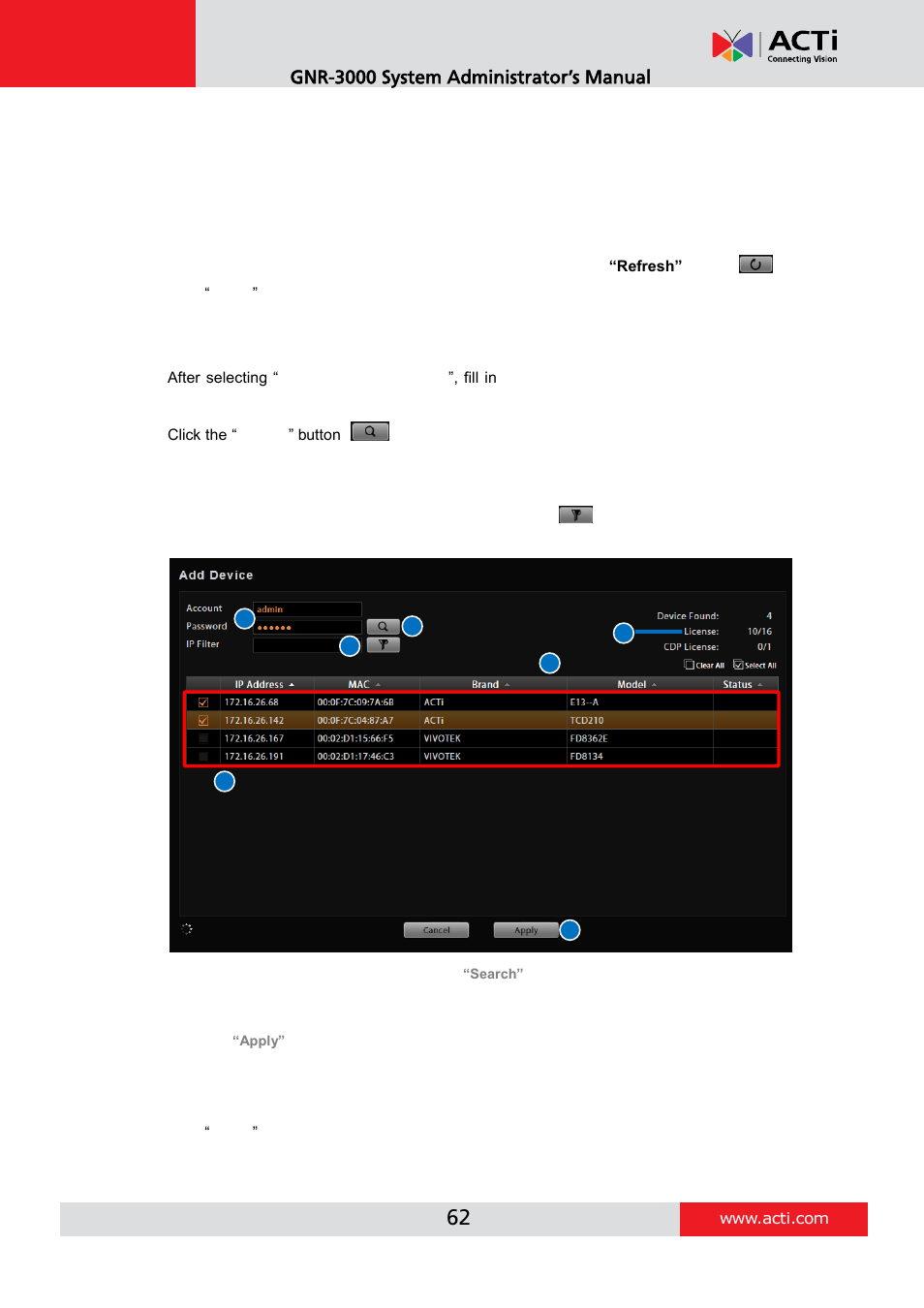 ACTi GNR-3000 V3.0.09 User Manual | Page 62 / 150