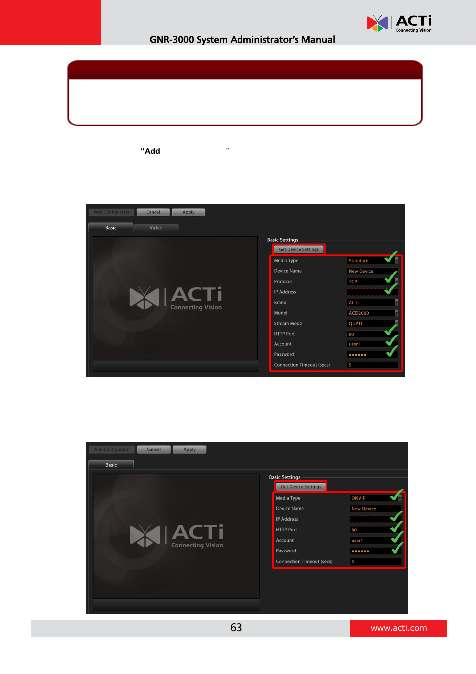 Add devices on wan or other local area networks, Gnr-3000 system administrator’s manual | ACTi GNR-3000 V3.0.09 User Manual | Page 63 / 150