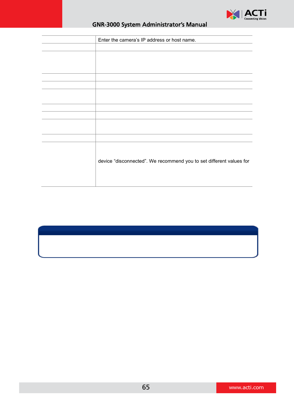 Gnr-3000 system administrator’s manual | ACTi GNR-3000 V3.0.09 User Manual | Page 65 / 150