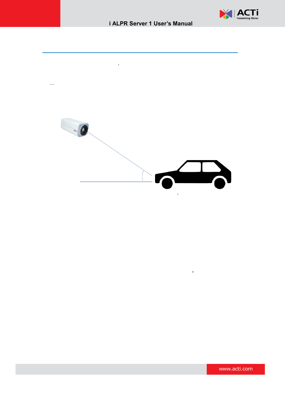 Camera installation | ACTi ALPR Server 1 V1.0.1 User Manual | Page 15 / 40