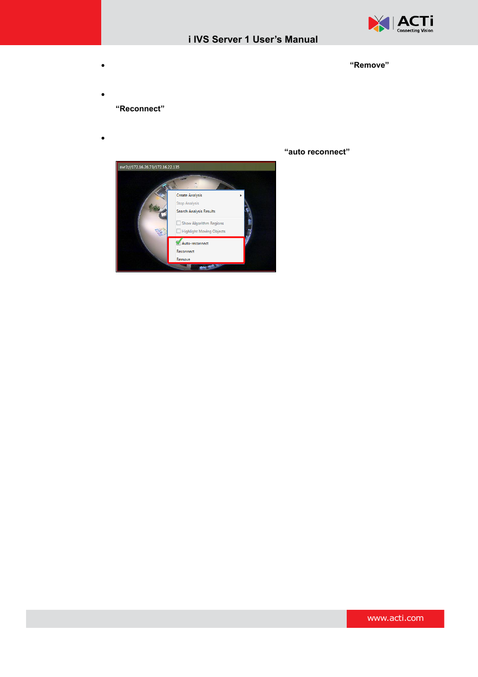 ACTi IVS Server 1 V2.02.06 User Manual | Page 22 / 52