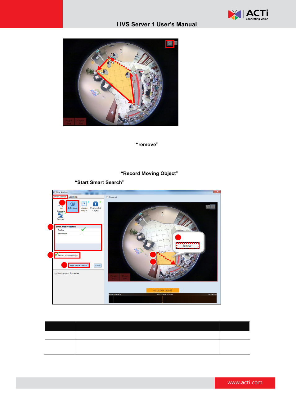 Enter area algorithm property settings | ACTi IVS Server 1 V2.02.06 User Manual | Page 29 / 52