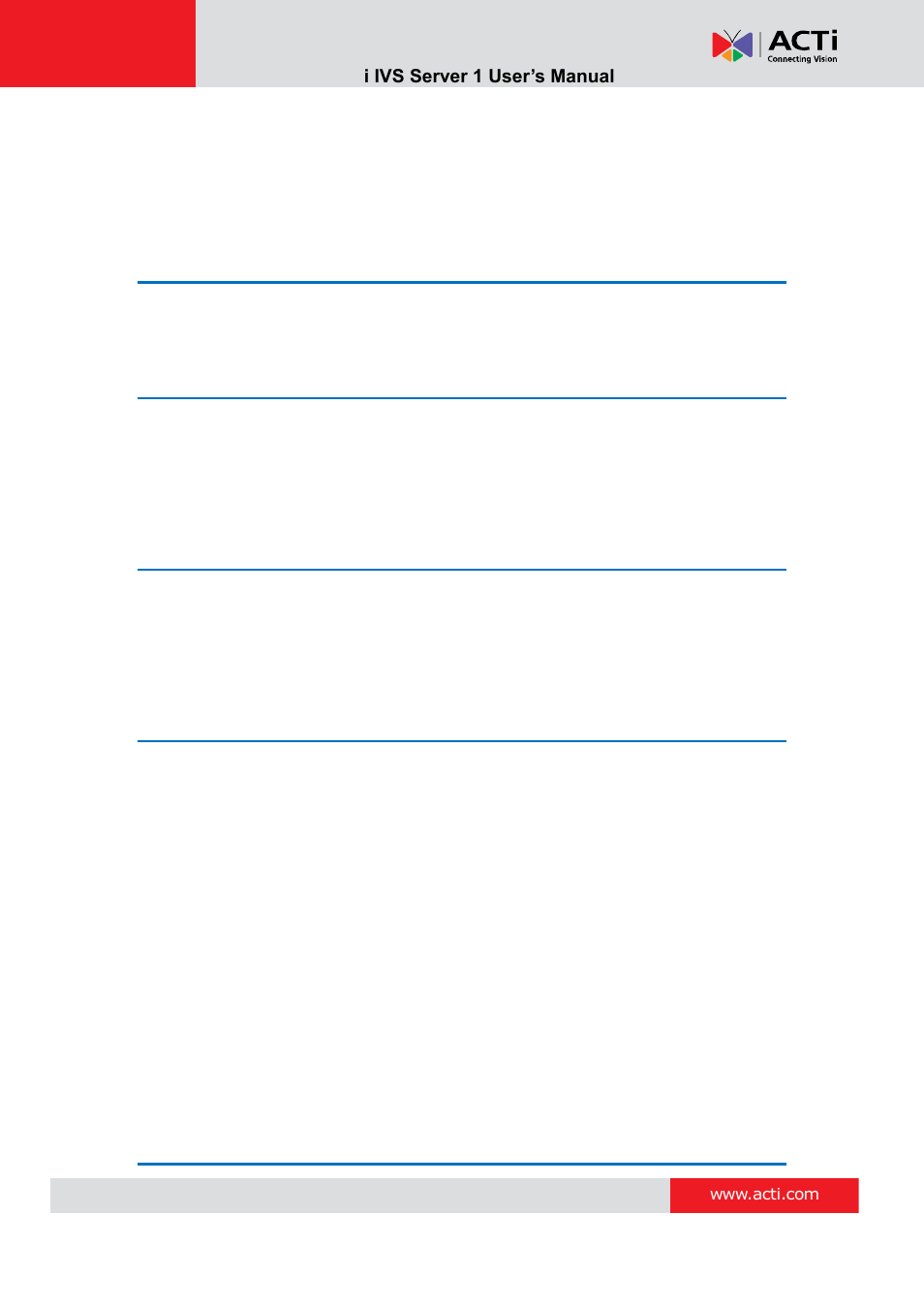 ACTi IVS Server 1 V2.02.06 User Manual | Page 3 / 52
