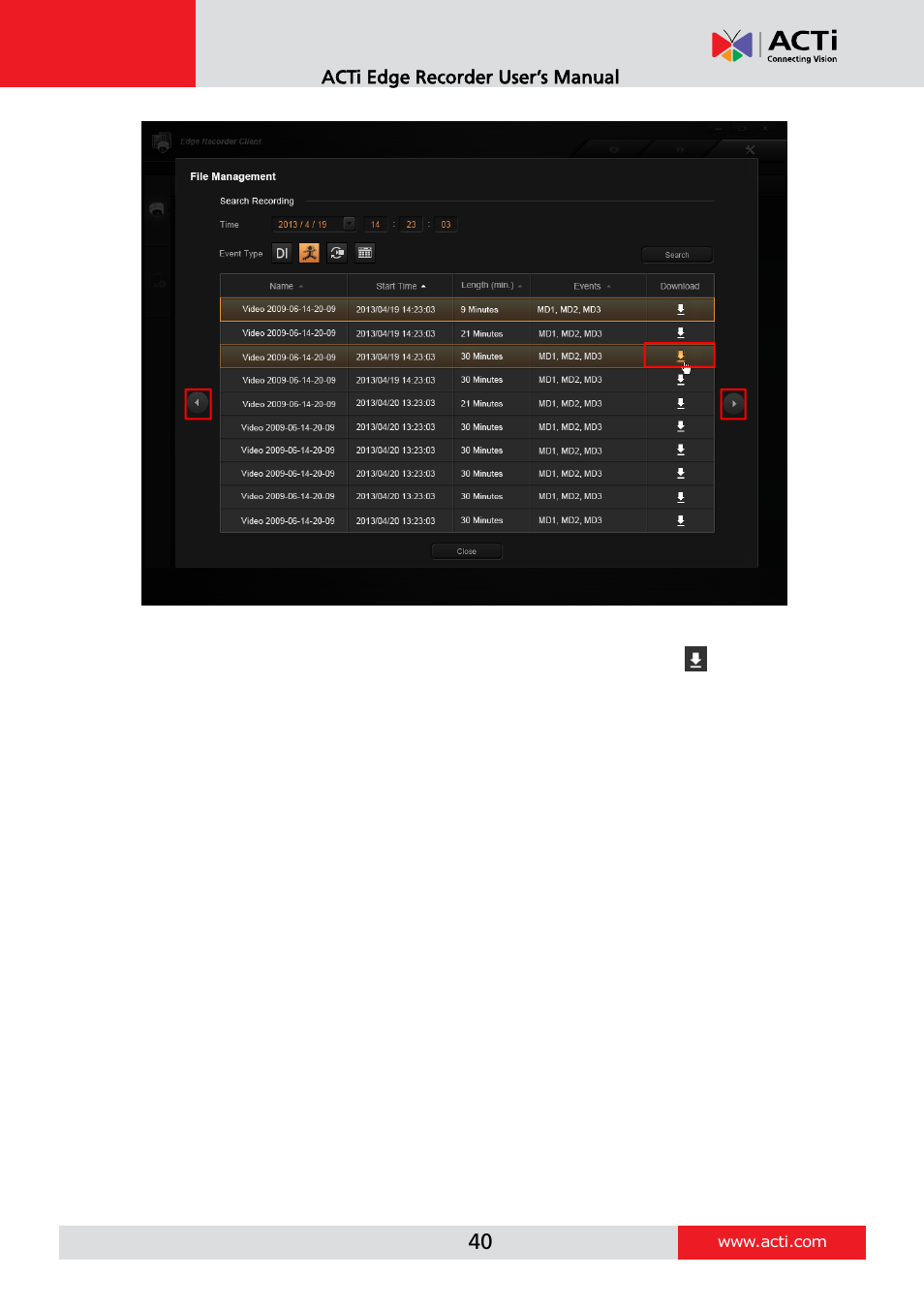 ACTi Edge Recorder Client for Windows V1.0.03 User Manual | Page 40 / 49
