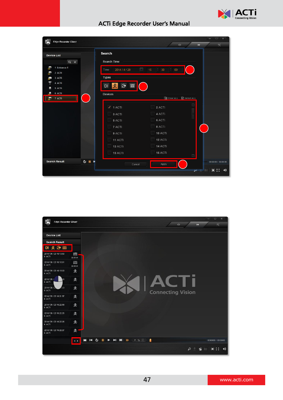 ACTi Edge Recorder Client for Windows V1.0.03 User Manual | Page 47 / 49