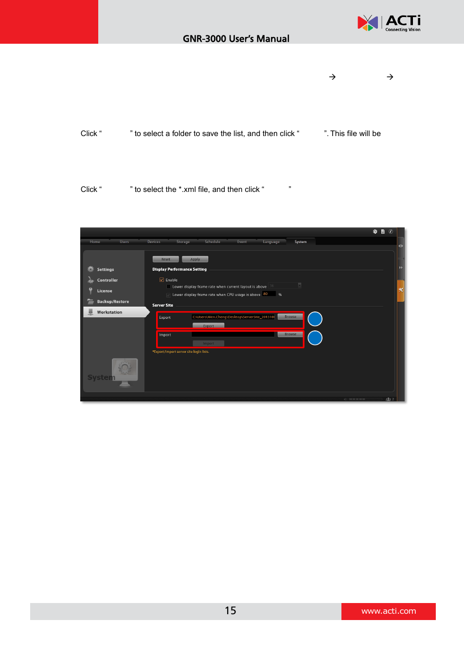 ACTi INR-410 INR-420 V3.0.09 User Manual | Page 15 / 61