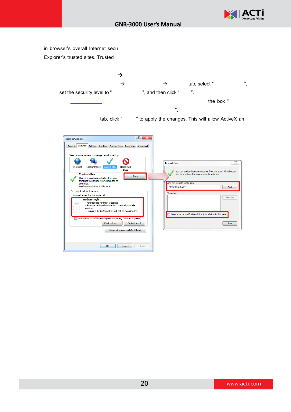 ACTi INR-410 INR-420 V3.0.09 User Manual | Page 20 / 61