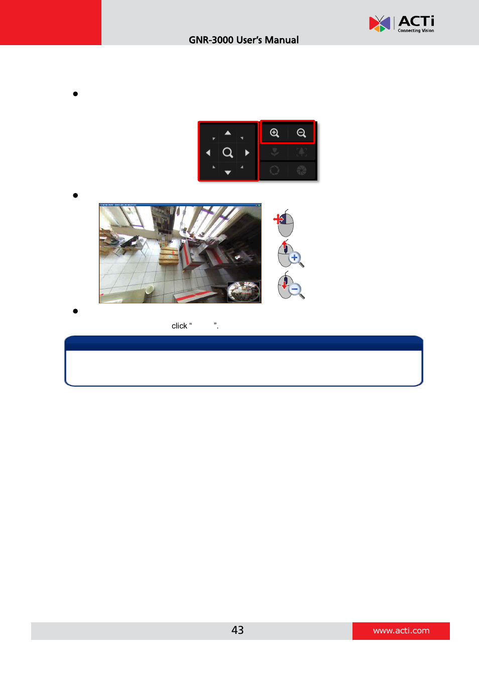 Ptz operation | ACTi INR-410 INR-420 V3.0.09 User Manual | Page 43 / 61