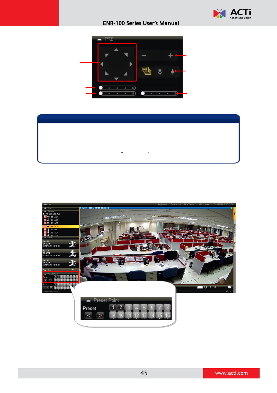 Go to a preset point | ACTi ENR-110 ENR-120 ENR-130 ENR-140 User Manual | Page 45 / 52