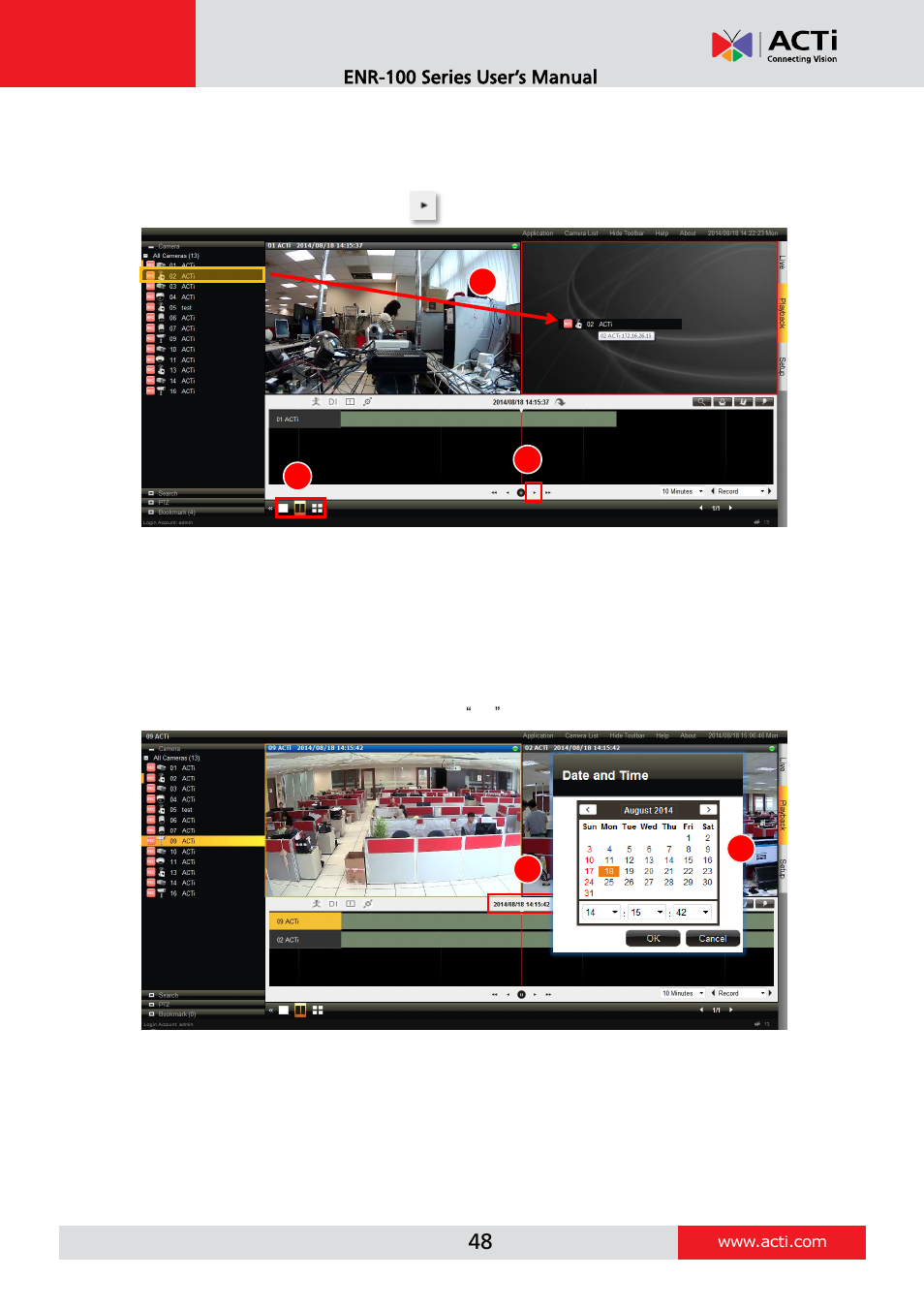 Start time search | ACTi ENR-110 ENR-120 ENR-130 ENR-140 User Manual | Page 48 / 52