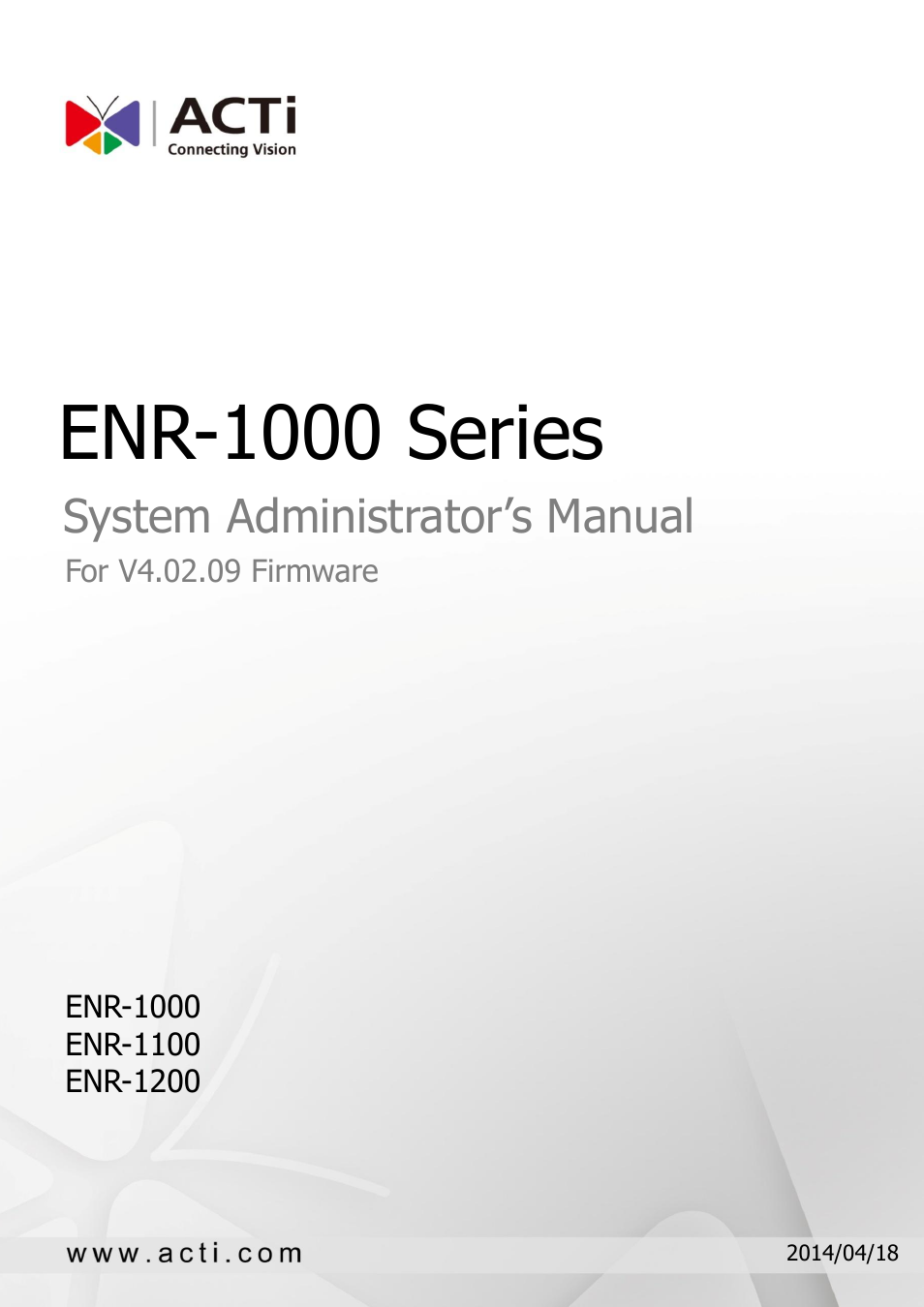 ACTi ENR-1000 User Manual | 143 pages