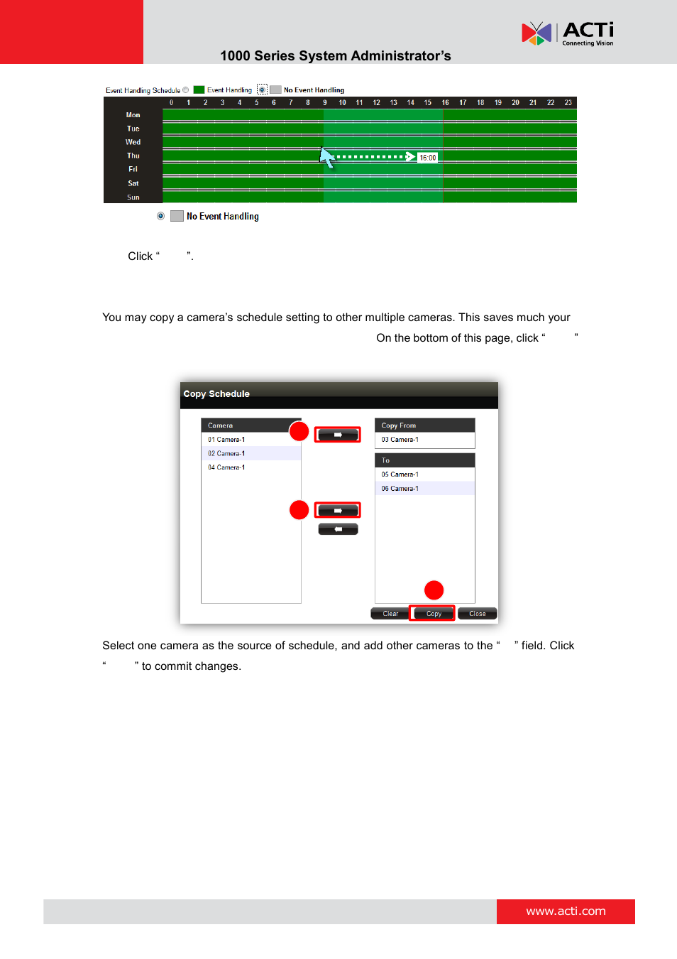 Copy schedule | ACTi ENR-1000 User Manual | Page 123 / 143