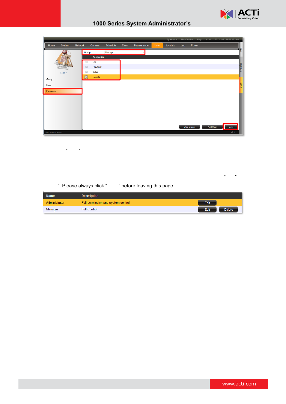 Edit / delete a group | ACTi ENR-1000 User Manual | Page 137 / 143