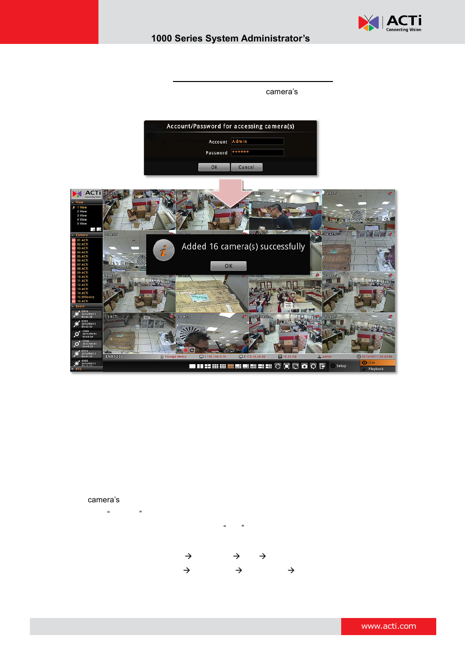 Auto add, Search cameras, Enr- 1000 series system administrator’s manual | ACTi ENR-1000 User Manual | Page 29 / 143