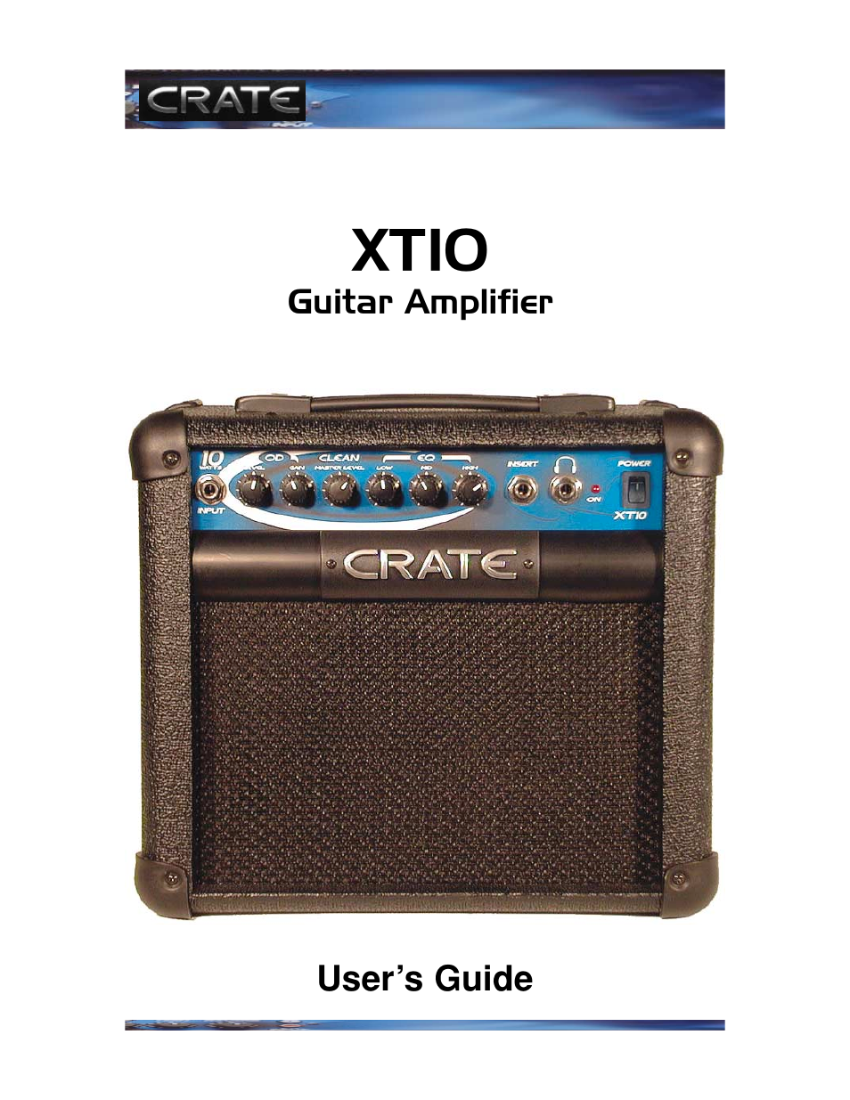 Crate Amplifiers XT10 User Manual | 4 pages